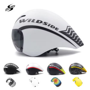 Wildside Aero TT Road Bicycle Helmet Racing Cycling Sports Triathlon TT Ultralight Bike Safety Helmet Goggles Bike accessories