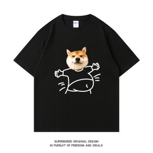 MENGMIANQISHI | Funny Dachshund T-Shirt Cotton Loose Round Neck Summer