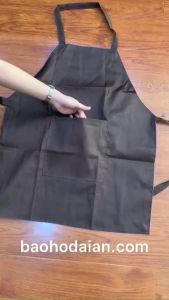 Tạp dề bếp vải 2 lớp chống thấm 1 mặt màu nâu
