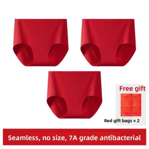 YOUKESHU | Red Cotton Silk Crotch Seamless Modal Underwear and Socks Set