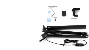 LED Desk Lamp Folding Metal Desk Lamp Clip On Light Long Arm Dimming Table Lamp Adjustable 360°