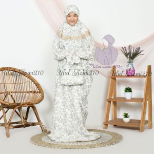 Mukena Terusan Remaja Mukena Lajuran Katun Foil Premium Series KD Kalung