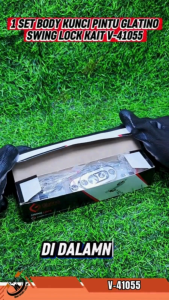 Body Kunci Kait Pintu Sliding Glatino V-41055 Aluminium / Bodi Kunci Kait Pintu Geser Kuat Tahan Lama Poduk Glatino Original