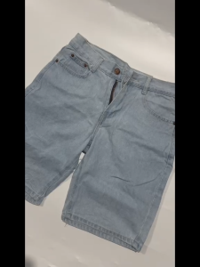 Mens Light Wash Denim Shorts Straight Cut Button Fly 501 Style