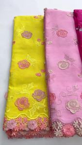Nigerian Wedding Cotton Lace Fabric Luxury Swiss Voile Lace Fabric With Floral Embroidery For Bridal Attire