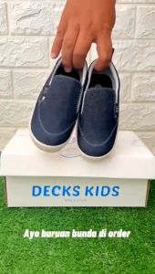 DECKS KIDS SEPATU ANAK LAKI LAKI DAN PEREMPUAN SLIP ON MEDLEY DARK BLUE JEANS SIZE 22-31