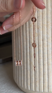 MILLENNE Made For The Night Orbit Studded Cubic Zirconia Rose Gold Necklace with 925 Sterling Silver