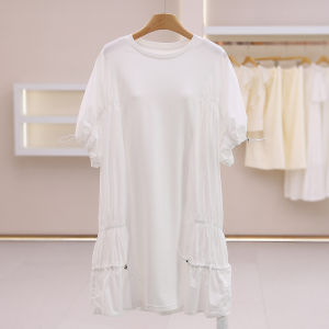 Adjustable Drawstring Casual Loose Solid Color Dress