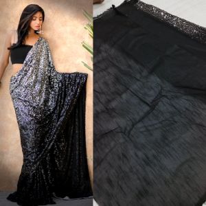 [PRE-ORDER] Actress Style Bollywood BlockBuster Luxury Partywear Sequince Saree With Blouse [DELIVERY TIME 12DAYS]