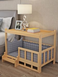 Kennel Dog Bed Solid Wood Teddy/Golden Retriever Removable and Washable Fall and Winter Pet Bed Large Medium and Small Solid Wood Pet Supplies Cat Bed