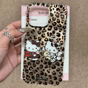 Kitty Cat Leopard Print Phone Case Cute Cartoon Female Style VIVO iQOO Series MD Feather Silk Protective Cover Creative Transparent