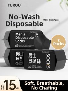 TUROU | Disposable Mens Socks Wash-Free Anti-Odor Travel Socks