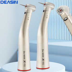 Đầu Mài Nha Khoa DEASIN 1:5 Red Ring Fiber Optic Contra Angle Tốc Độ Thấp Có Nút Nhấn Dùng Cho Micromotor Điện Dụng Cụ Nha Khoa Bằng Kim Loại