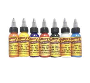 Bộ 2 máy xăm hình kèm 7 mầu xăm giá rẻ để các bạn học xăm và xăm hình