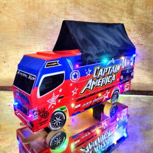 PROMO MINIATUR TRUK OLENG FULL LAMPU DAN TERPAL MODEL CAPTEN AMERIKA