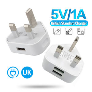 Power Adapter Charger USB Charging Adapter Dual Usb Port Fast Charging 3Pin Charger Travel Wall Charger Phone Tablet UK Plug