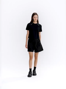 FILA CORE LIFESTYLE MILANO LUXURY CAFFE / FLAT WHITE Women Short Sleeves T-Shirt (Black / White)