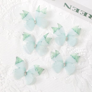 5/10/20/30Pcs 5cm Double Butterfly Appliqued 3D Simulation Organza Butterfly Patch for DIY Crafts Wedding Party Home Decorations