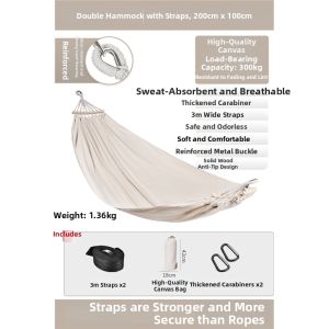 MONLEYTA | Heavy Duty Canvas Hammock for Adults Sleeping and Relaxation