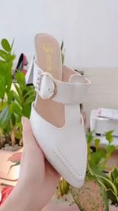 Dép sandal nữ cao gót 8cm hàng hiệu rosata hai màu đen trắng thời trang cao cấp ro515