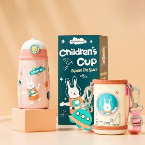 TaoForest ถ้วยน้ำรักษาความร้อนสำหรับเด็ก 316 สแตนเลส ดื่มด้วยสตรอเบอร์รี่ น้ำหนักเบา น่ารัก ขนาดเล็ก สำหรับเด็กนักเรียนหญิง