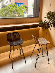 Outdoor Barstool Casual Bar-Stool Balcony Outdoor Rattan Chair Outdoor Restaurant and Cafe Internet Celebrity Bar Stool