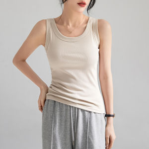 White Strap Vest Women Summer New Wide Shoulder Cover Side Breast Thread Match Inner Wear Outer Wear Base Shirt Cat Brand