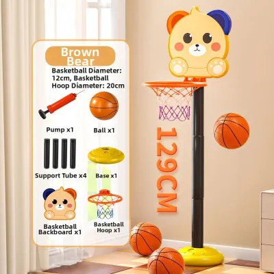 Indoor Outdoor Adjustable Basketball Hoop Toy for Babies 1-3 Years Old BABYSHOME