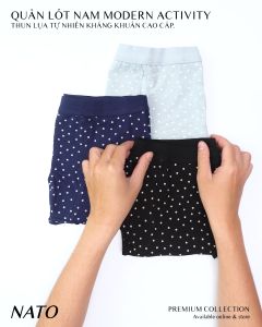 COMBO Quần Lót CHẤM BI Nam Vải Cotton 100% Thun Lạnh Đơn Giản Cao Cấp Màu Đen Xanh Trơn Boxer Sịp Đùi Tam Giác Xì Lip Sì NATO