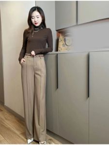Fashionable Straight Leg Wide Leg Pants High Waist Casual Trousers Womens Slimming Stylish Autumn New Arrival Pants