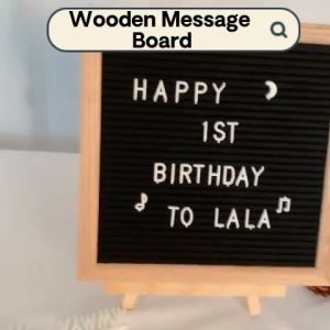 Ready Stock Felt Wooden Frame Letters Message Board Set Display DIY Handcraft Decorative Changeable Alphabet Symbols Home Living Birthday Party Cafe Office Decor Table Desk Wall Mounted Hangable Modern Creative Portable Cheap Handmade Kids Baby Adults