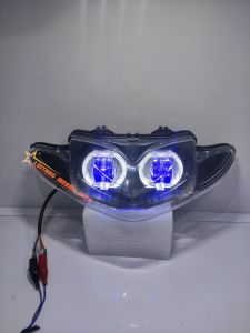 REFLEKTOR LAMPU DEPAN SHOGUN 125 LAMA 2004 CUSTOM DAYMAKER BILED 2 LENSA TERANG