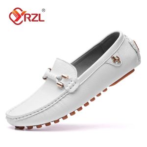 YRZL Loafers for Men Handmade Moccasins Men Flats Casual PU Leather Shoes Luxury Comfy Slip on Loafers Size 48 Shoes for Men