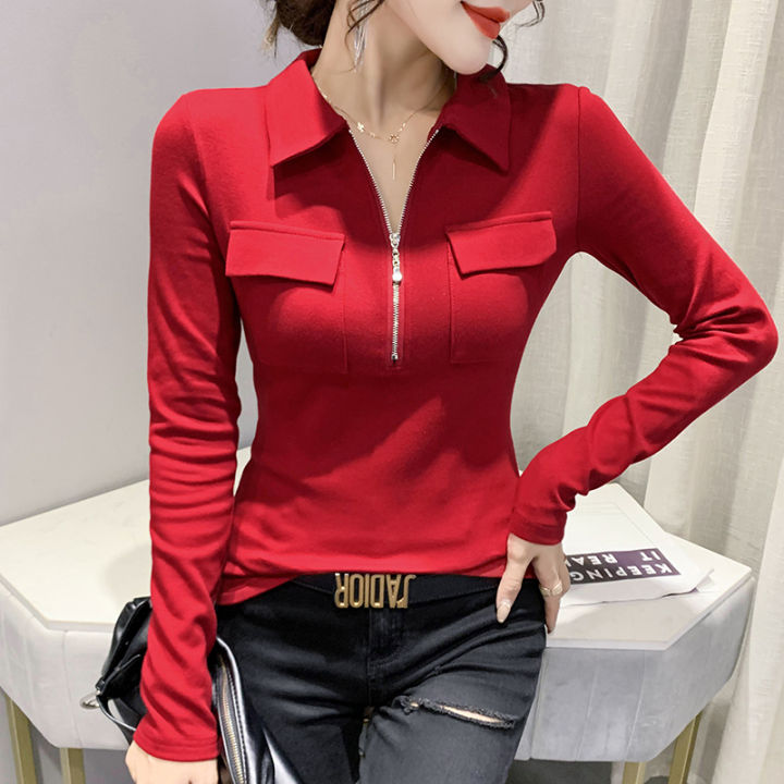 tight long sleeve shirt with buttons