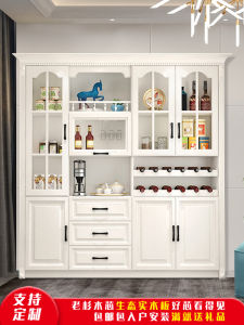 Modern Minimalist Living Room Wine Cabinet Wall Accessible Luxury American Sideboard Cabinet Solid Wood Boards Storage Cabinet Locker Can Be Customized