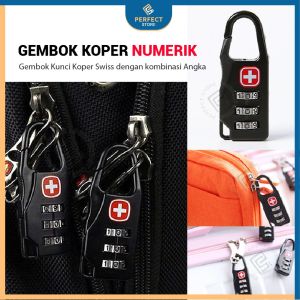 Gembok Ransel Tas Koper Safety Padlock Swiss Numeric Code Pengaman Password Kombinasi Angka Anti Maling