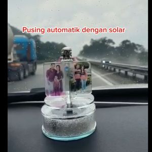 Solar Crystal Windmill Photo With Perfume | Car Perfumes | With 4 Photo | Auto Rotation | Gifts | Valentine | Christmas