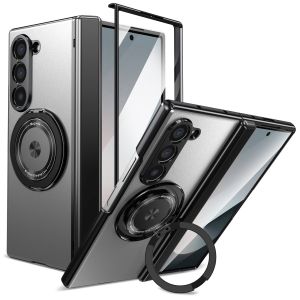 VIETAO Aluminum Alloy Back Cover Mobile Phone Case For Samsung Galaxy Z Fold 7 6 With 360° Rotating Ring Kickstand Front Film