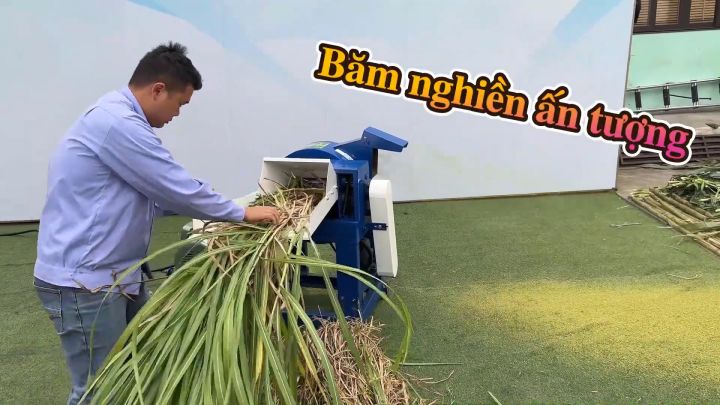Máy băm nghiền cỏ thế hệ mới Bình Quân - xay cỏ siêu mịn