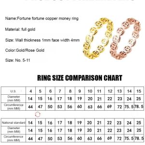 Fortune-bringing And Fortune-gathering Ring Creative Fortune Copper Money Ring  Attract Fortune Good Luck Blessings Accessory