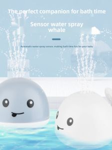 Baby Bath Toy Water Playing Automatic Sensing Spraying Whale Fountain Bathtub Childrens Bathroom Boys Girls Plastic Toys