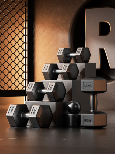 Runwei Hexagonal Dumbbells Fitness Equipment Home Gym Arm Muscle Training Set Combination for Men And Women 10kg Pair