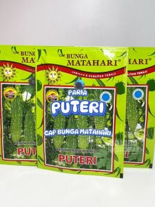 Benih Pare Puteri 10 g Cap Bunga Matahari dataran rendah sampai menengah unggul biji bibit sayur pahit paria hydroponik hidroponik