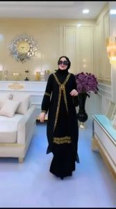 ZIFA FASHION // COD // PRISKA DRESS ABAYA HITAM PAYET SWAROVSKI READY SIZE M L XL XXL // GAMIS ABAYA HITAM TURKEY // ARABIAN GAMIS MEWAH // *RS