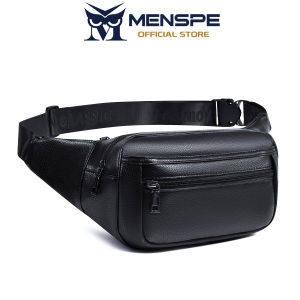 MENSPE กระเป๋าคาดเอวกระเป๋าผู้ชายคาดอกแฟชั่นกระเป๋ากีฬาสะพายไหล่ PU กันน้ำความจุขนาดใหญ่กระเป๋าโทรศัพท์ลำลองกระเป๋าสะพายพาดลำตัวกระเป๋าออกกำลังกายกลางแจ้งกระเป๋าเดินทางกระเป๋ากระเป๋าสำหรับปั่นจักรยานกระเป๋าธุรกิจ