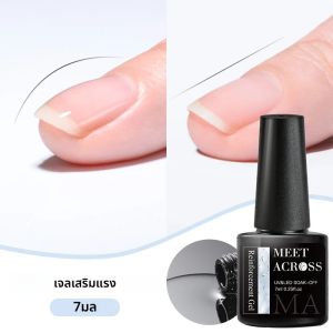 พบกับข้าม 7ml เสริมเจลเล็บ Self-Leveing ยาวนานใสเล็บเคลือบเงาสําหรับการออกแบบเล็บ