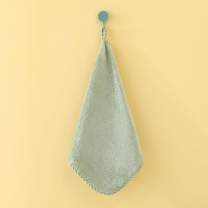 Absorbent Quick-Drying Coral Fleece Small Towel Kitchen Bathroom Cloth No-Pilling Hand Towel Decorative Hanging Kitchen Towel