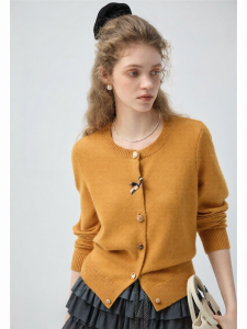 VEGA CHANG | Áo Cardigan Màu Vàng Thu Cho Phụ Nữ