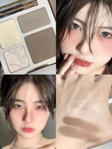 Judeo Dual Tone Matte Highlighting And Contouring Compact Palettes 3D Stereo Cheek Color Powder Cake Makeup Beauty Tools
