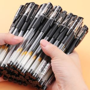 【Ready Stock】1PCS Gel pen 0.5 black round pen student with a signature pen carbon pen ink pen office stationery